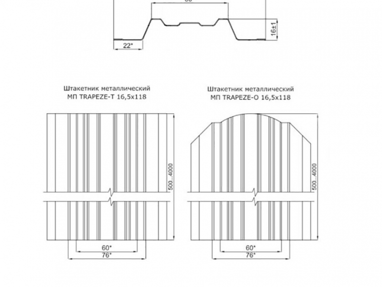 Штакетник металлический TRAPEZE